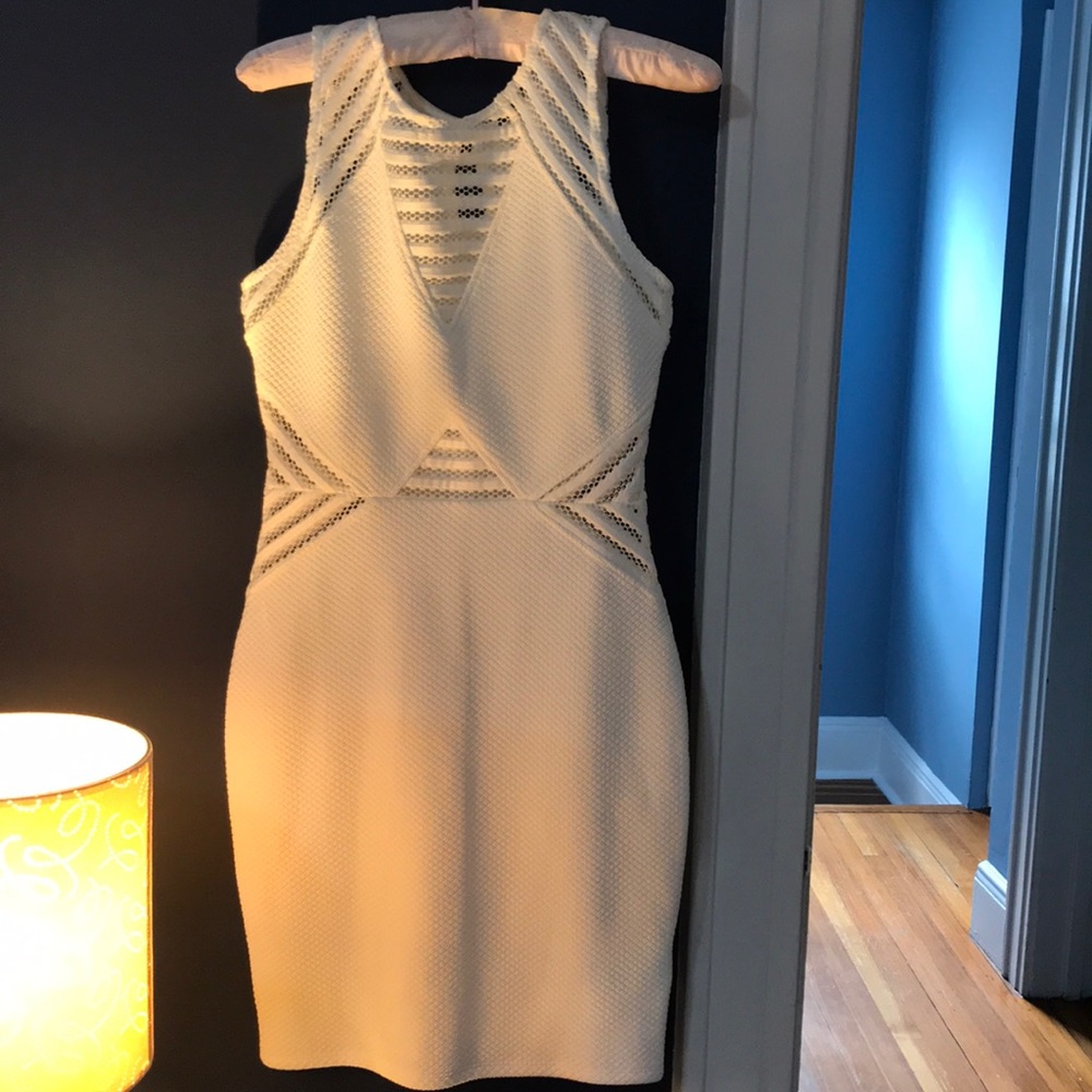 white bodycon dress